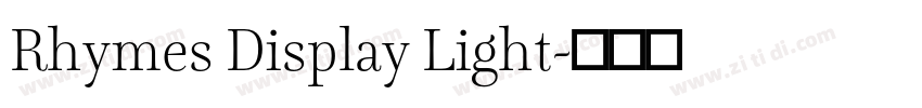 Rhymes Display Light字体转换